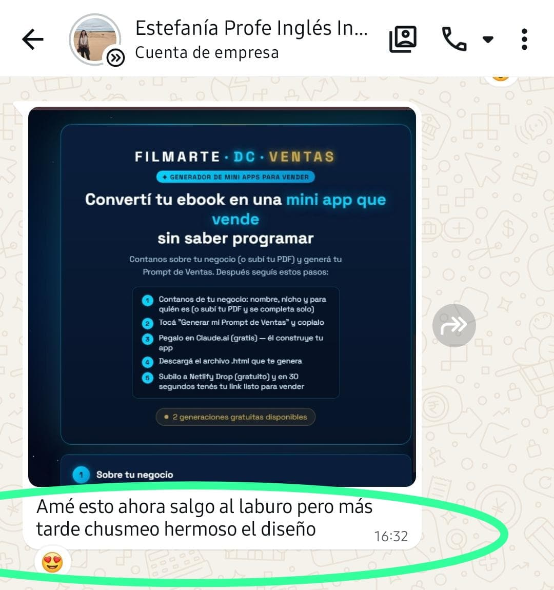 Estefanía elogia el diseño de su recurso